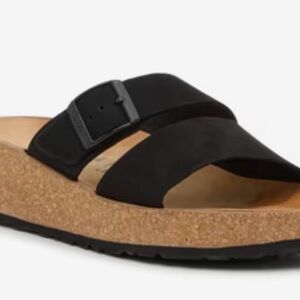 Birkenstock Black Women's Slippers with Cork Sole